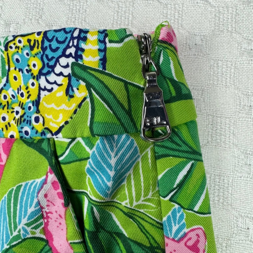 Polo Golf Ralph Lauren Skort Womens 8 Green Pink Tropical Leopard Statement - Picture 8 of 11